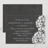 Vintages Chalkboard Hydrangeas Probe Abendessen 2 Einladung (Vorne/Hinten)