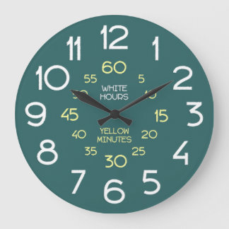 Vintages Chalkboard Lernen Sie die Zeit im Unterri Große Wanduhr