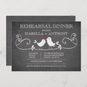 Vintages Chalkboard Love Birds Probe Abendessen Einladung (Vorne/Hinten)