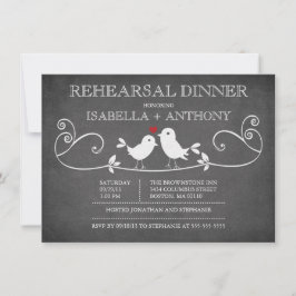 Vintages Chalkboard Love Birds Probe Abendessen Einladung