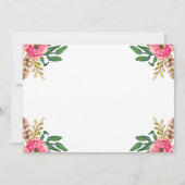 Vintages Chalkboard Moderne Blumenstudium Einladung (Rückseite)