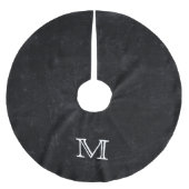 Vintages Chalkboard Monogram, Initial Tree Skirt Polyester Weihnachtsbaumdecke (Vorderseite)