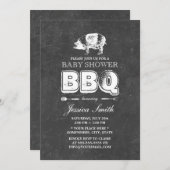 Vintages Chalkboard Pig Roast Baby Dusche GRILLEN  Einladung (Vorne/Hinten)