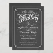 Vintages Chalkboard Poster Art Hochzeit Einladung (Vorne/Hinten)