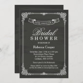 Vintages Chalkboard Rahmen Wedding Brautparty Einladung (Vorne/Hinten)