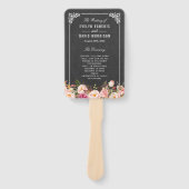 Vintages Chalkboard Rustic Floral Wedding Programm Fächer (Vorderseite)