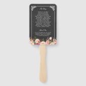 Vintages Chalkboard Rustic Floral Wedding Programm Fächer (Rückseite)