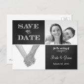 Vintages Chalkboard Save the Date Foto Postkarten (Vorne/Hinten)