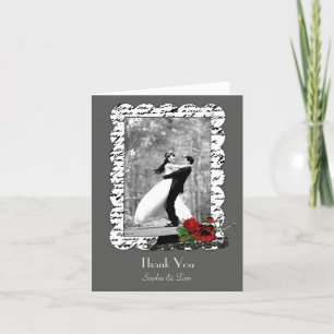 Vintages Chalkboard und Rose Hochzeit Vielen Dank Dankeskarte