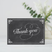 Vintages Chalkboard Vielen Dank Dankeskarte (Stehend Vorderseite)