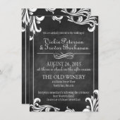 Vintages Chalkboard Wedding Einladung Set (Vorne/Hinten)