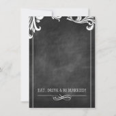 Vintages Chalkboard Wedding Einladung Set (Rückseite)