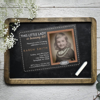 Vintages Chalkboard zum Geburtstag Einladung