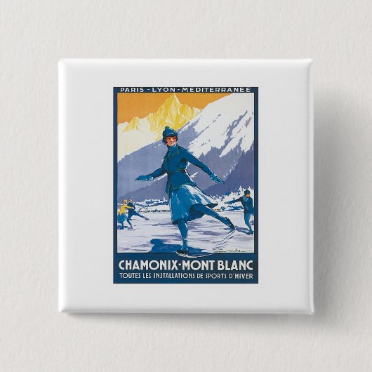 Vintages Chamonix der Montblanc Button (Vorderseite)