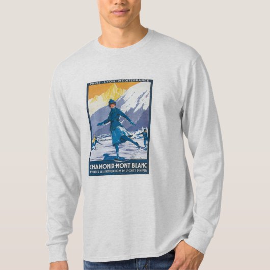 Vintages Chamonix der Montblanc T-Shirt (Vorderseite)