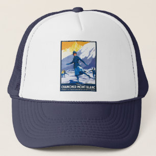 Vintages Chamonix- - Montblanc-Plakat Truckerkappe