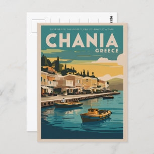 Vintages Chania Griechenland Strände Geschenke Sou Postkarte