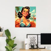 Vintages Cheerleader-Button Poster (Heimbüro)