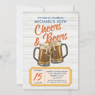 Vintages Cheers & Bers Erwachsener 40. Geburtstag  Einladung