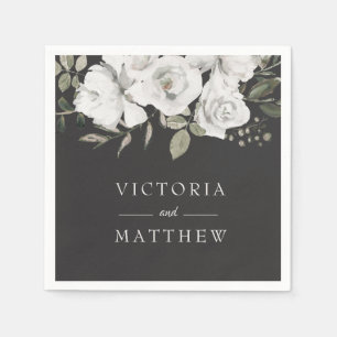 Vintages Cherish Floral Wedding Monogram Dinner Serviette