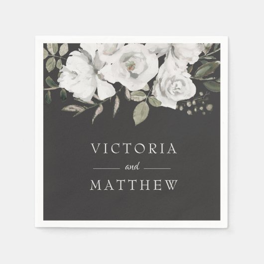 Vintages Cherish Floral Wedding Monogram Dinner Serviette (Vorderseite)