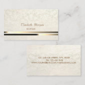Vintages Chic Elegante, Streifen Spitze Visitenkarte (Vorne/Hinten)