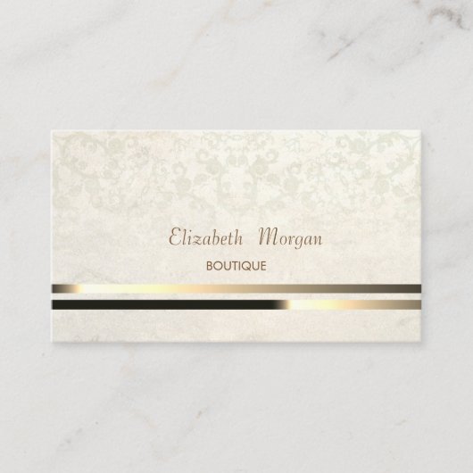 Vintages Chic Elegante, Streifen Spitze Visitenkarte (Vorderseite)