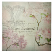 Vintages Chic-französisches Skript-schäbiges Fliese (Vorderseite)