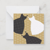 Vintages Chic Wedding Gown-Muster Mitteilungskarte (Vorderseite)