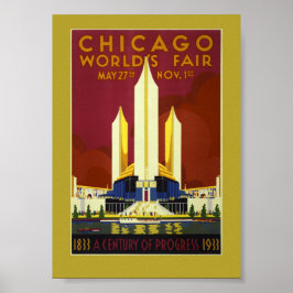 Vintages Chicago 1933 World Fair Travel Poster