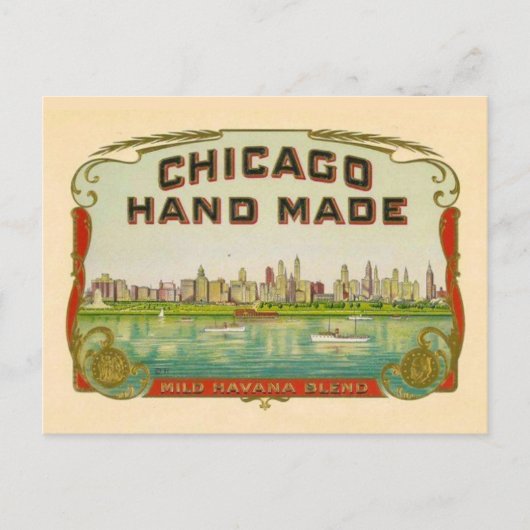Vintages Chicago Cigar Label Postkarte (Vorderseite)