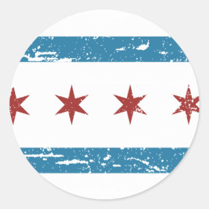 Vintages CHICAGO-Flag Runder Aufkleber