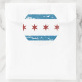 Vintages CHICAGO-Flag Runder Aufkleber (Tasche)