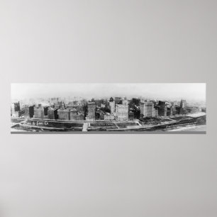 Vintages Chicago Illinois 1911 vom Flugzeug Poster