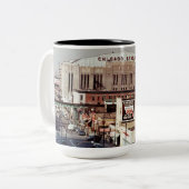 Vintages Chicago Stadium Rock Konzerthaus 1968 Zweifarbige Tasse (Vorderseite Links)