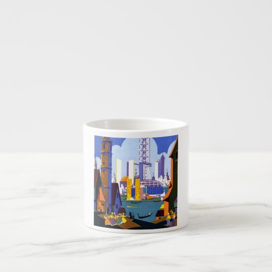 Vintages Chicago-Weltmesse-Reise-Plakat 1934 Espressotasse (Vorderseite)