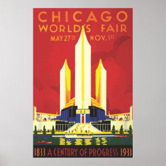 Vintages Chicago World Fair Poster 1933