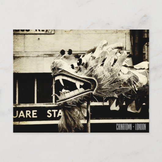 Vintages Chinatown, Dragon Dances / London Postkarte (Vorderseite)
