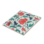 Vintages Chinesisches Blumendekor Fliese (Seite)