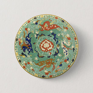 Vintages chinesisches Design Button