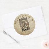 Vintages chinesisches DrachenBuchzeichen Runder Aufkleber (Umschlag)