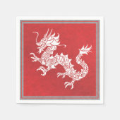 Vintages chinesisches Drachengestalteremblem Rot Serviette (Vorderseite)