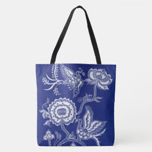 Vintages Chinesisches Indigo Batik Tasche