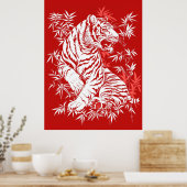 Vintages Chinesisches Papercut-Poster - Tiger 2 Poster (Küche)