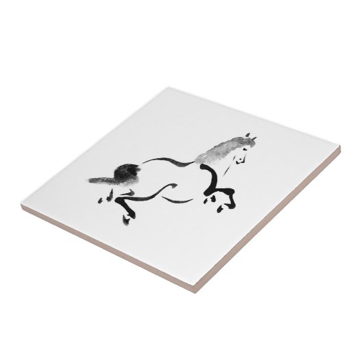 Vintages chinesisches Pferd Fliese (Seite)