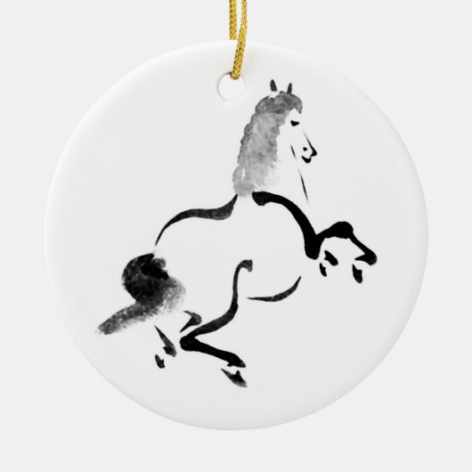 Vintages Chinesisches Pferd Keramik Ornament (Vorne)