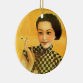 Vintages chinesisches Plakat Keramikornament (Rechts)