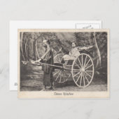 Vintages Chinesisches Rickshaw-Foto Postkarte 1905 (Vorne/Hinten)