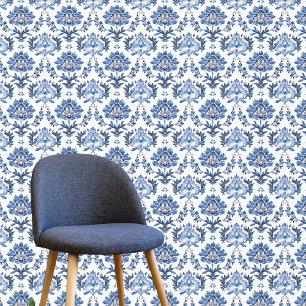 Vintages Chinoiserie Blau Tapete