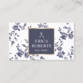 Vintages Chinoiserie Blue Flora Salon Terminkarte (Vorderseite)